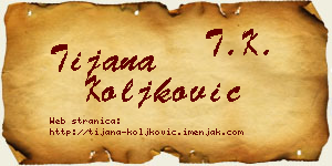 Tijana Koljković vizit kartica